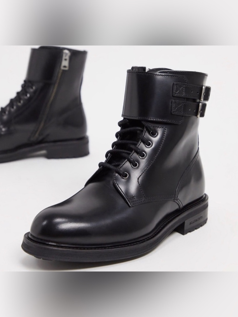 Allsaints Brigade Leather Boots View 3